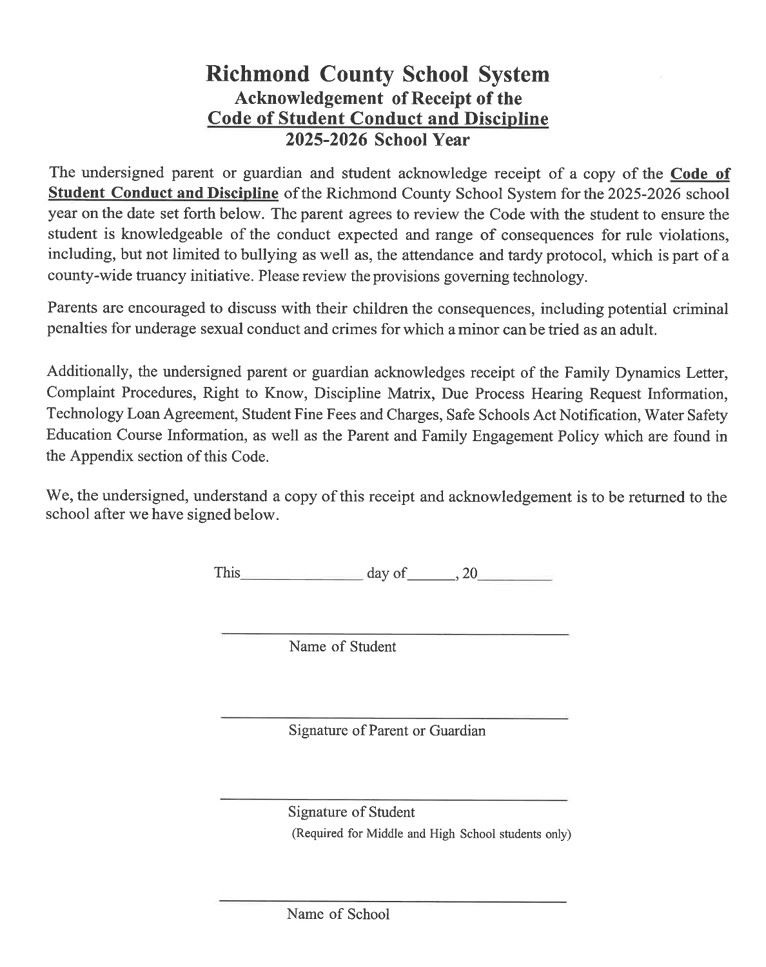Student Code of Conduct 